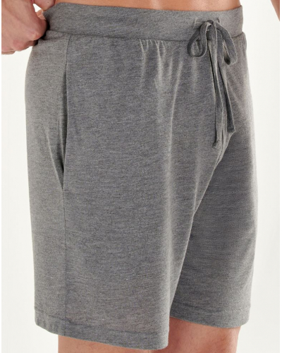 Pijama largo cuello V 100% modal HOM Cocooning (Gris)