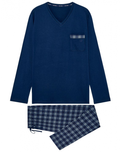 Pyjama Long 100% Coton HOM Sid (Imprimé Marine)