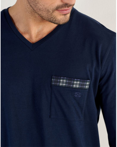 Pijama Largo 100% Algodón HOM Sid (Imprimé Marine)