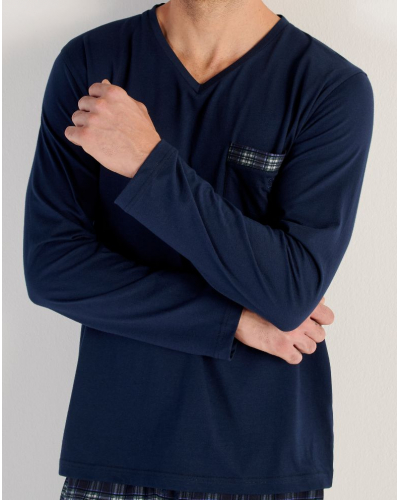 Pijama Largo 100% Algodón HOM Sid (Imprimé Marine)
