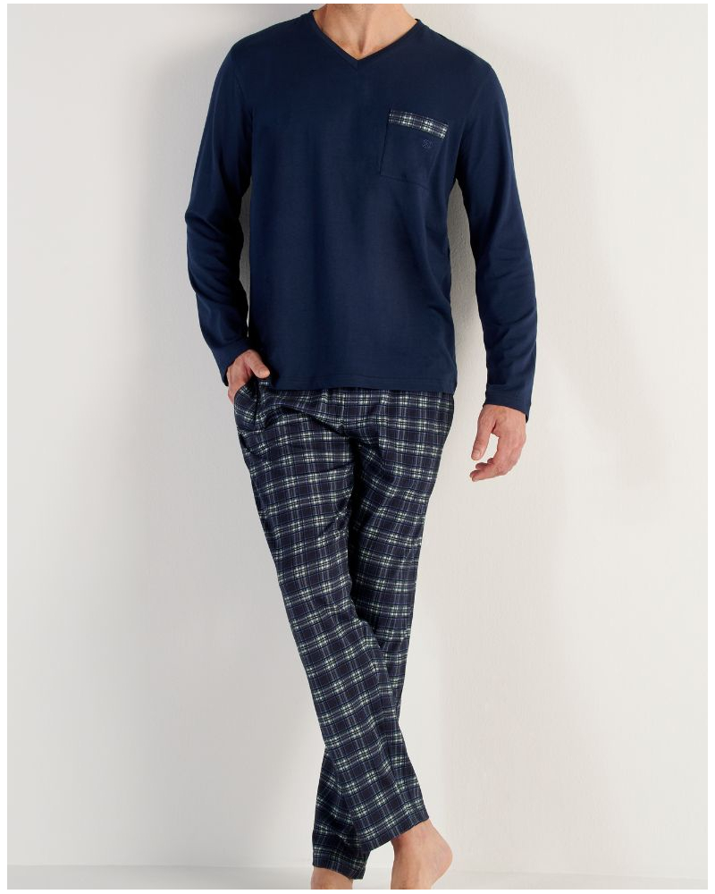 Pijama Largo 100% Algodón HOM Sid (Imprimé Marine)
