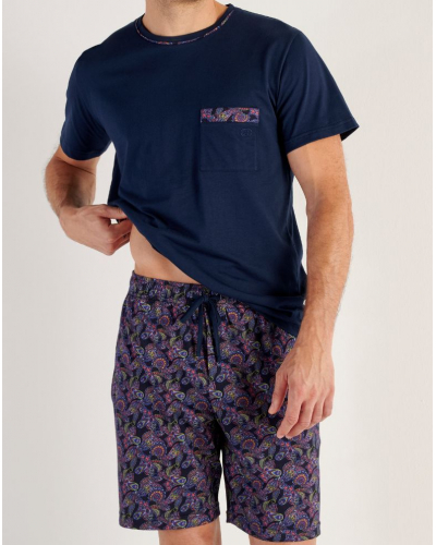 Short pajama 100% Cotton HOM Ringo (Motifs Cachemires)