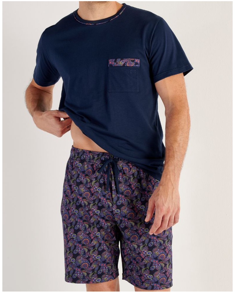 Pijama corto 100% Algodón HOM Ringo (Motifs Cachemires)