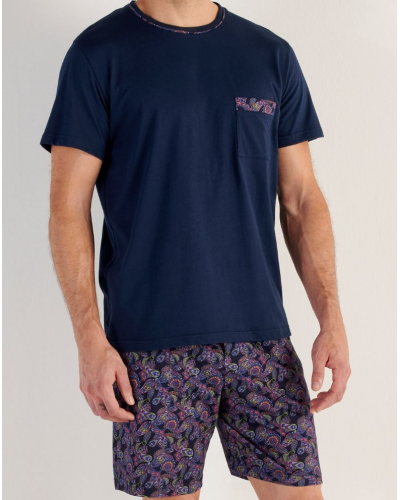 Short pajama 100% Cotton HOM Ringo (Motifs Cachemires)
