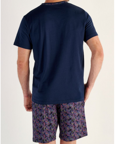 Short pajama 100% Cotton HOM Ringo (Motifs Cachemires)