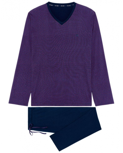 Pyjama long en Modal Coton HOM Fats (Imprimé Bicolore)
