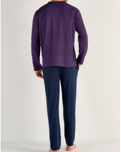 Pyjama long en Modal Coton HOM Fats (Imprimé Bicolore)