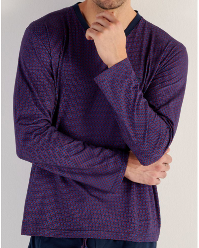 Long pyjama in Modal Cotton HOM Fats (Imprimé Bicolore)