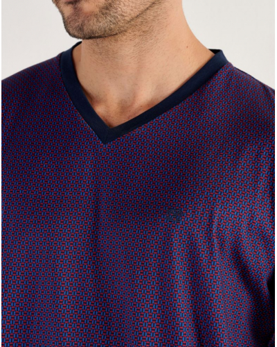 Long pyjama in Modal Cotton HOM Fats (Imprimé Bicolore)