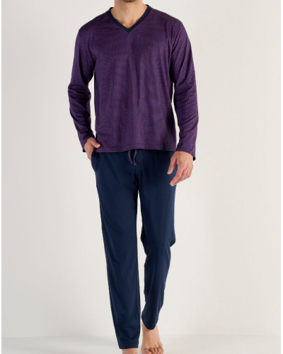 Long pyjama in Modal Cotton HOM Fats (Imprimé Bicolore)
