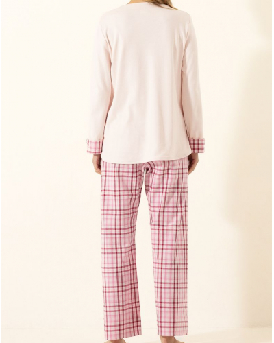Pyjama Interlock 100% coton Warp and weft Le Chat Aube (Bois de rose)