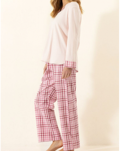 Pyjama Interlock 100% coton Warp and weft Le Chat Aube (Bois de rose)