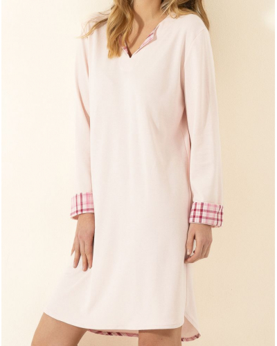 Nightshirt Interlock 100% Cotton Le Chat Aube (Bois de rose)