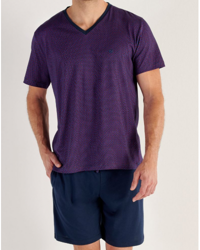 Short pajamas in Modal Cotton HOM Fats (Imprimé Bicolore)
