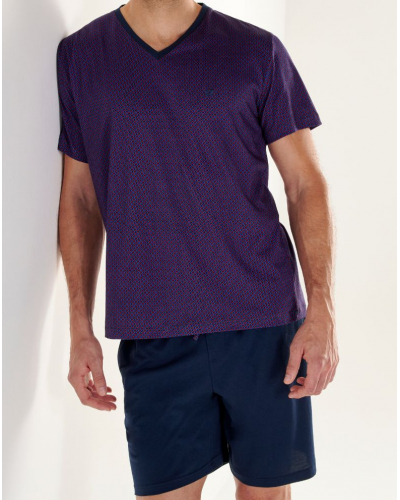 Pyjama court en Modal Coton HOM Fats (Imprimé Bicolore)