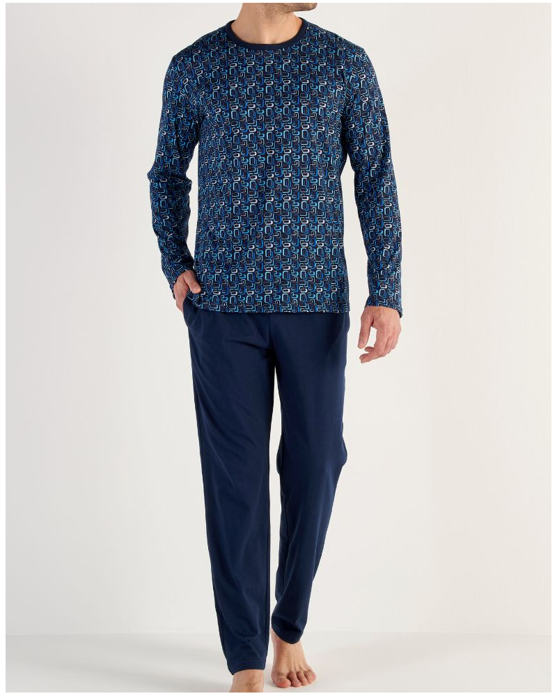 Pyjama long 100% Coton HOM Elvis (Imprimé Géométrique)