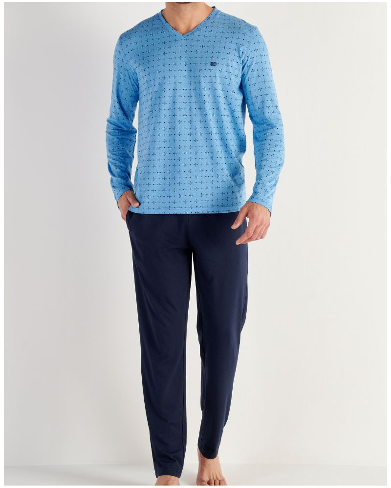 Pijama largo en Modal Algodón HOM Alan (Imprimé Floral)