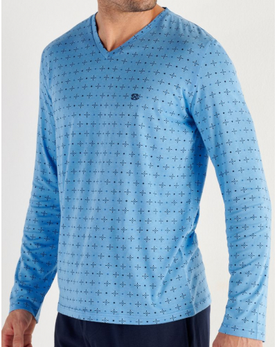 Pijama largo en Modal Algodón HOM Alan (Imprimé Floral)