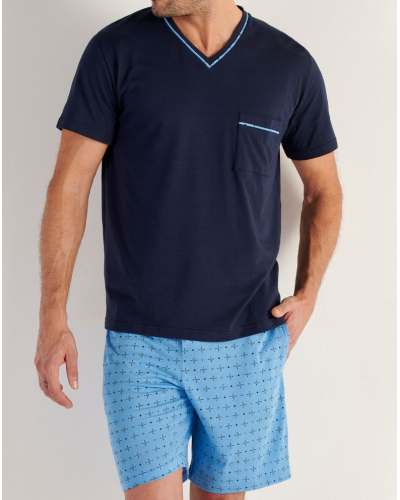 Pijama corto en Modal Algodón HOM Alan (Imprimé Floral)