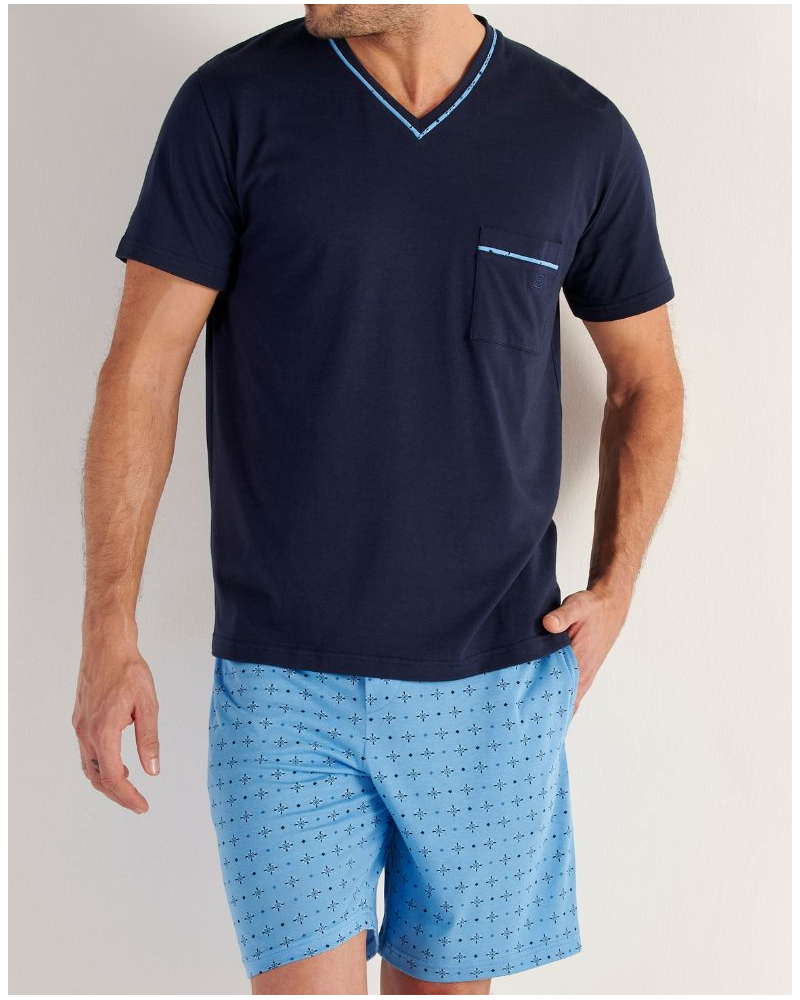 Pijama corto en Modal Algodón HOM Alan (Imprimé Floral)