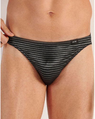 Micro slip confort HOM Monsieur modal (Noir rayures)