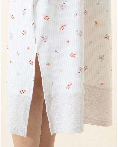 Long Nightdress 100% Cotton Interlock Le Chat Songe (Ciel)