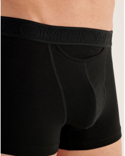 Lotte de 2 boxers en algodón HO1 HOM Tom (Noir/Imprimé Noir)