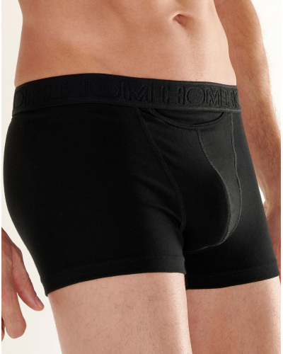 Lotte de 2 boxers en algodón HO1 HOM Tom (Noir/Imprimé Noir)
