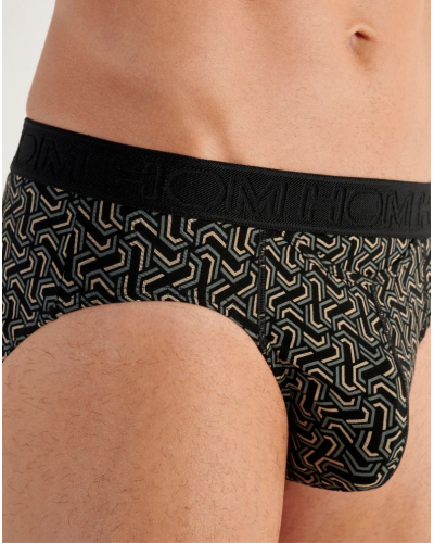Lot de 2 mini slip en coton HO1 HOM Tom (Noir/Imprimé Noir)