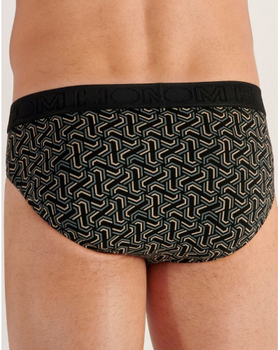 Set of 2 mini cotton brief HO1 HOM Tom (Noir/Imprimé Noir)