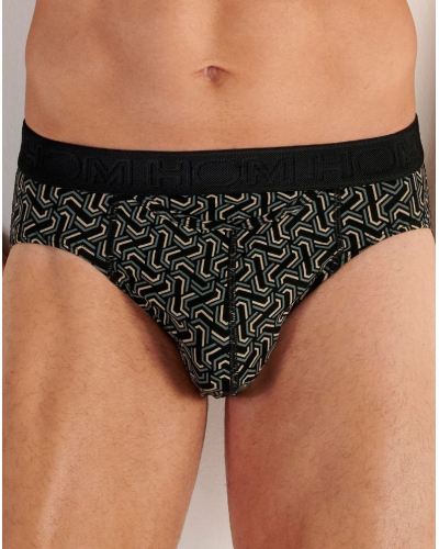 Lotte de 2 mini calzoncillo en algodón HO1 HOM Tom (Noir/Imprimé Noir)