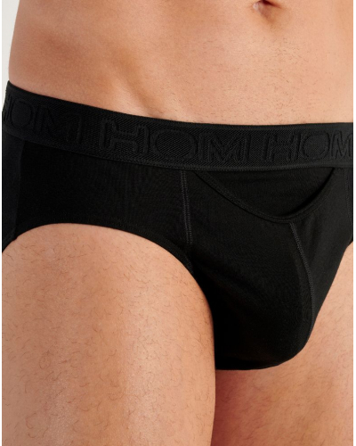 Lotte de 2 mini calzoncillo en algodón HO1 HOM Tom (Noir/Imprimé Noir)