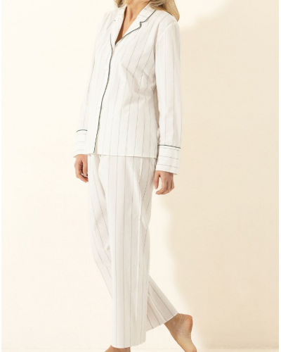 Pyjama 100% Cotton Warp and Weft Le Chat Astrée (Ecru)