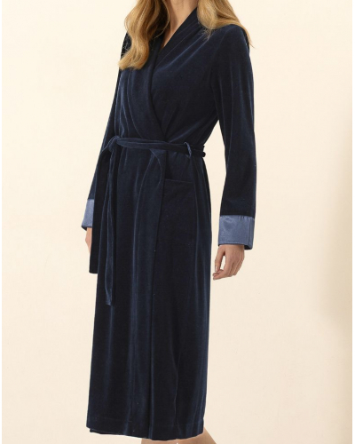 Velvet Bathrobe Le Chat Essentiel (Marine)