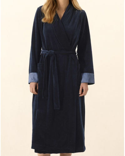 Velvet Bathrobe Le Chat Essentiel (Marine)