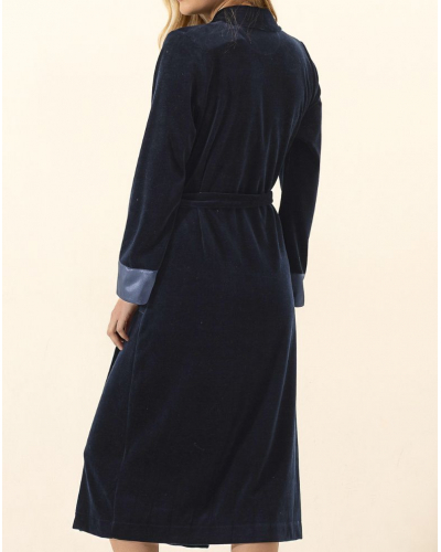 Velvet Bathrobe Le Chat Essentiel (Marine)