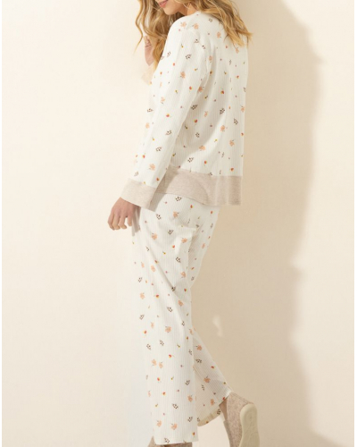 Pyjama Interlock 100% Cotton Le Chat Songe (Beige)