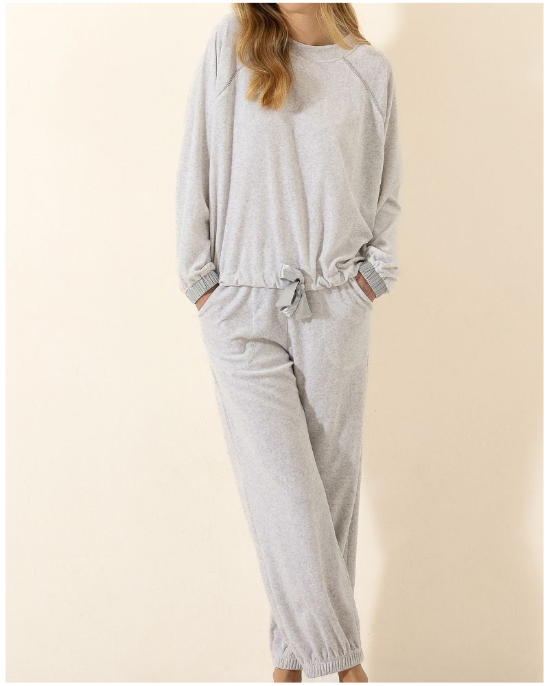 Ensemble en velours Le Chat Psyché (Gris chiné)