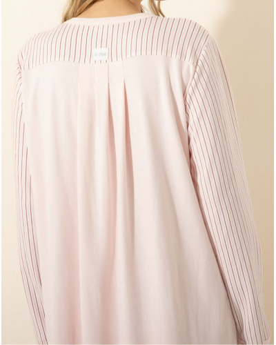 Nightshirt Interlock 100% Cotton Le Chat Holy (Bois de rose)