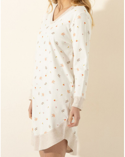 Chemise de nuit Interlock 100% coton Le Chat Songe (Beige)