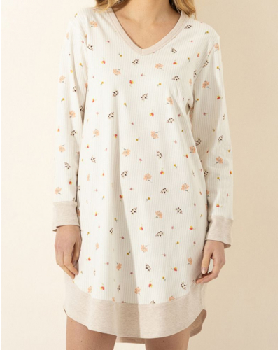 Nightshirt Interlock 100% Cotton Le Chat Songe (Beige)