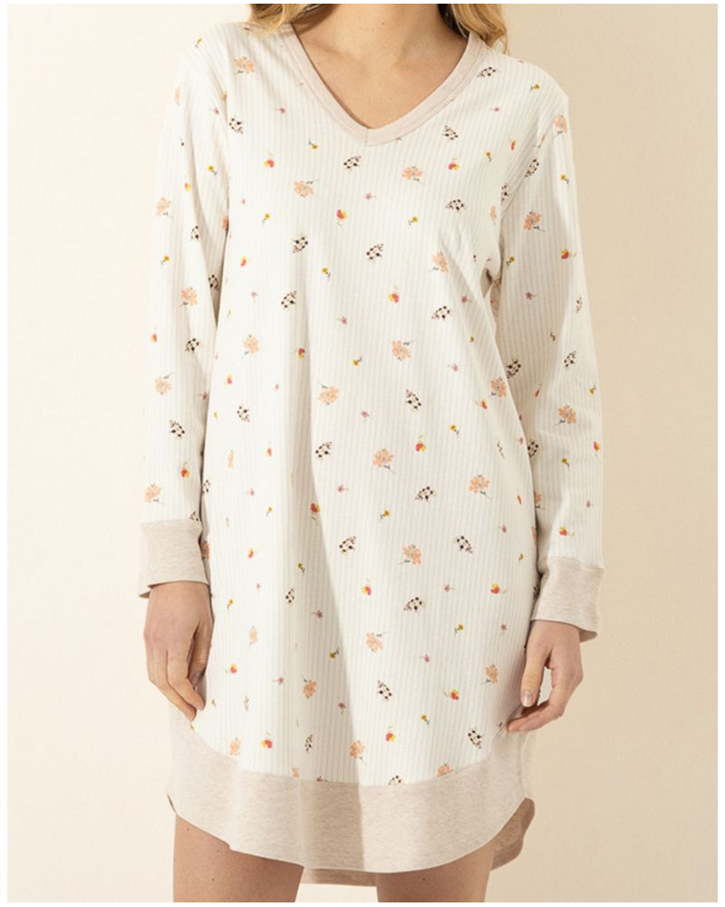 Nightshirt Interlock 100% Cotton Le Chat Songe (Beige)