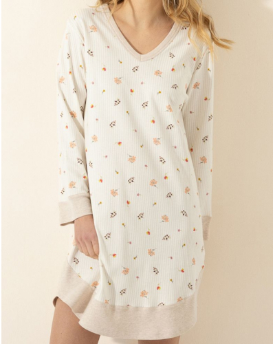 Nightshirt Interlock 100% Cotton Le Chat Songe (Beige)
