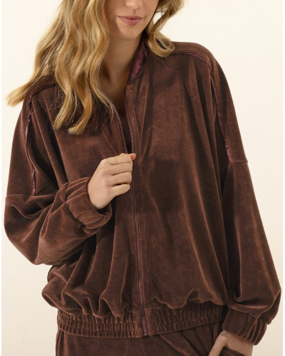 Ensemble veste en velours coton Le chat Psyché (Chocolat)