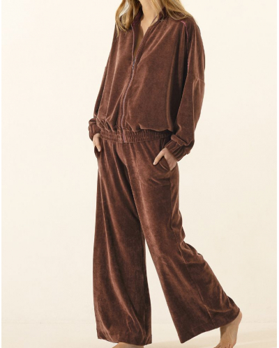 Cotton Velour Jacket Set Le Chat Psyché (Chocolat)
