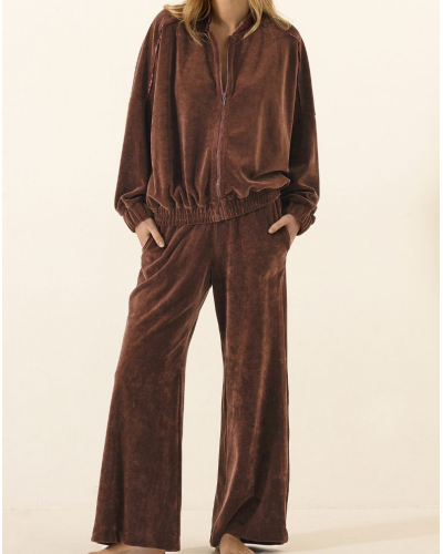 Ensemble veste en velours coton Le chat Psyché (Chocolat)