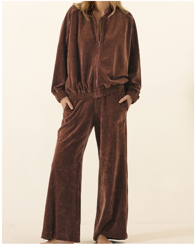 Ensemble veste en velours coton Le chat Psyché (Chocolat)