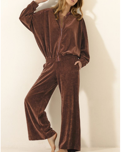 Conjunto de Chaqueta en Terciopelo de Algodón Le Chat Psyché (Chocolat)