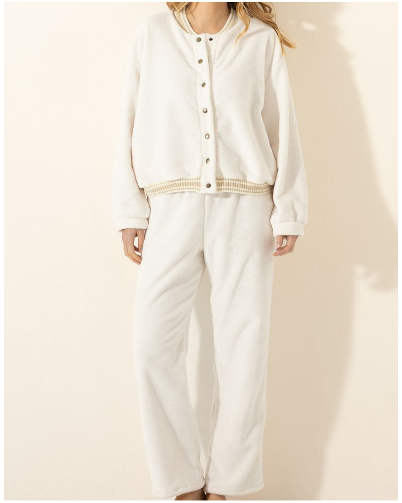 Ensemble veste Le chat Yogi (Ecru)