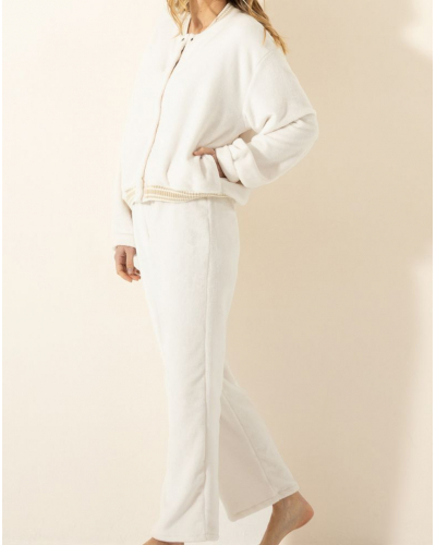 Ensemble veste Le chat Yogi (Ecru)